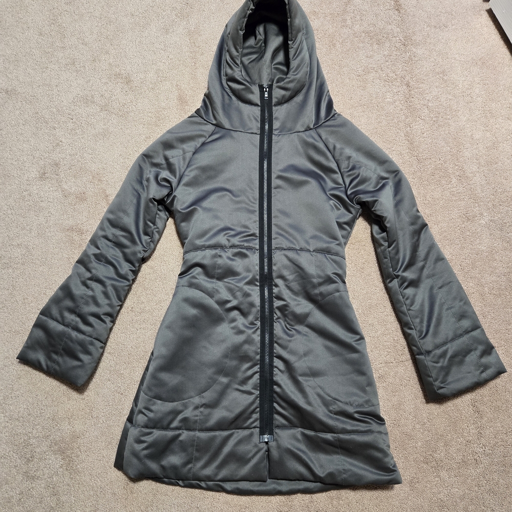 Mimdo WARM Women's Gray/SILVER Hooded Cyber Jacket SIZE SMALL